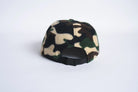 Autumn Headwear camo six-panel fleece cap with adjustable brim, casual hat for outdoor and autumn wear.