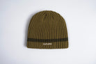 Autumn Stamnes Fir beanie by Autumn Headwear, cozy knit accessory in earthy green tones, perfect for fall weather.