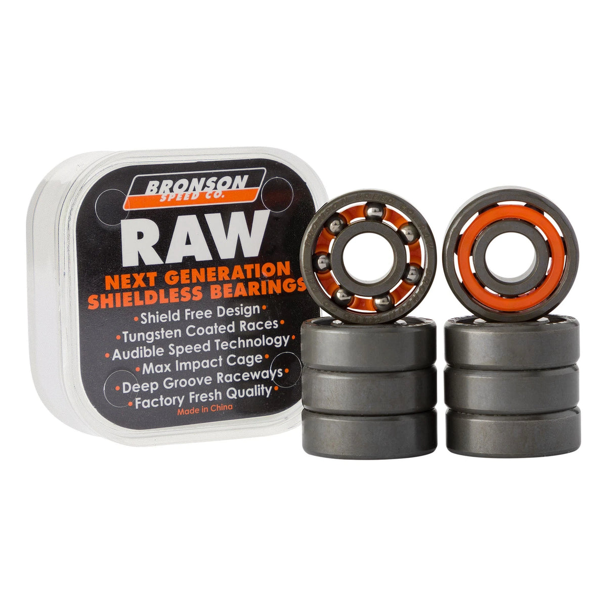 Bronson Speed Co. Raw Skateboard Bearings - view 1