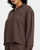 RVCA Womens Glory Waffle Long Sleeve Quarter Zip Shirt - People Skate and Snowboard