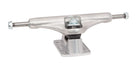 Bullet polished standard skateboard trucks 140 pair shown from the side, featuring a silver finish and traditional design
