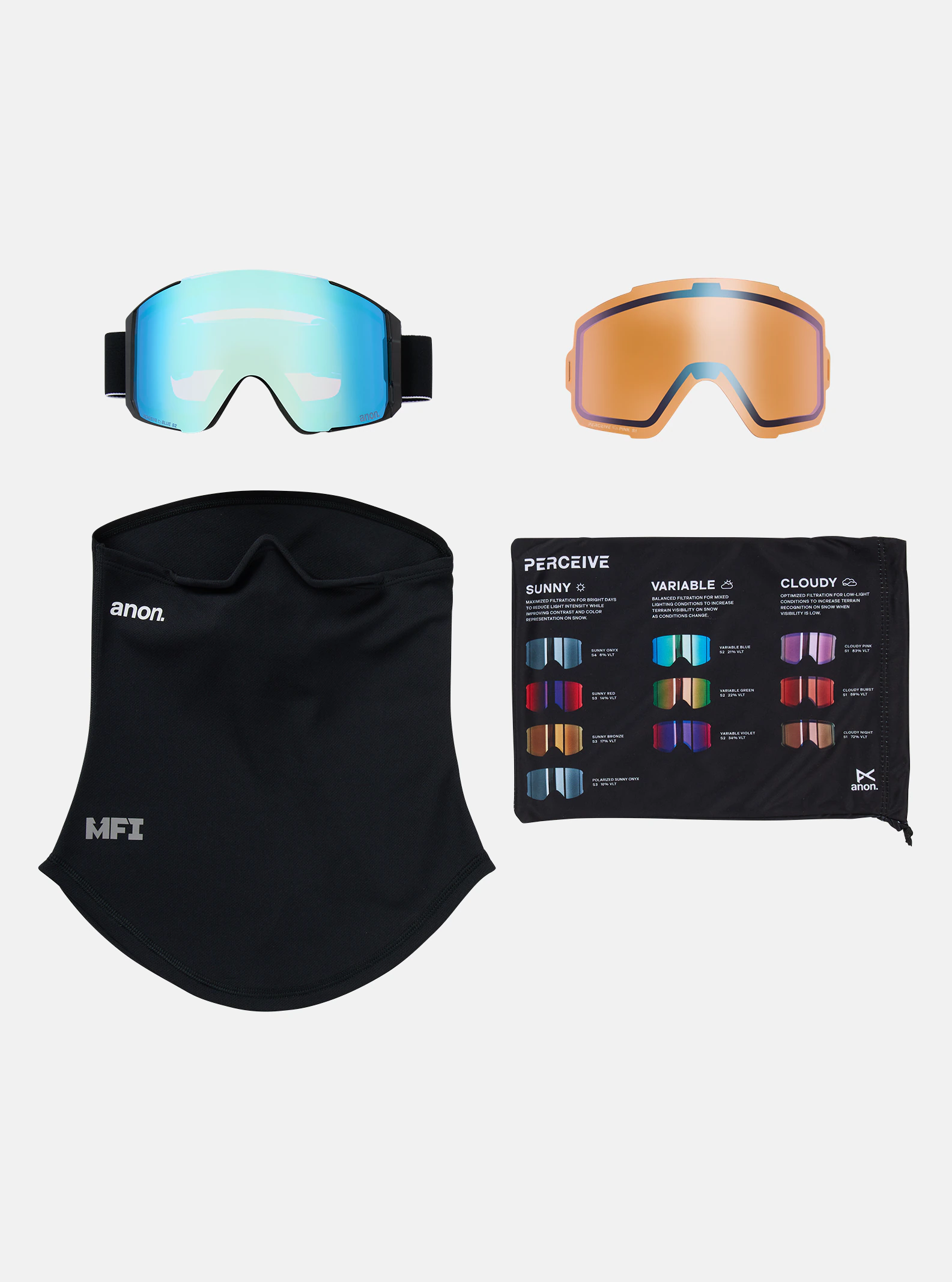 Anon Sync Goggles + Bonus Lens + MFI Face Mask - People Skate and Snowboard