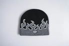 Black Corduroy LL Burn Skully Beanie by Corduroy Headwear, featuring a snug, textured corduroy knit design for casual style.