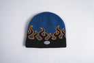 Corduroy LL Burn Skully Beanie in very blue, stylish accessory by Corduroy Headwear featuring a ribbed corduroy texture.