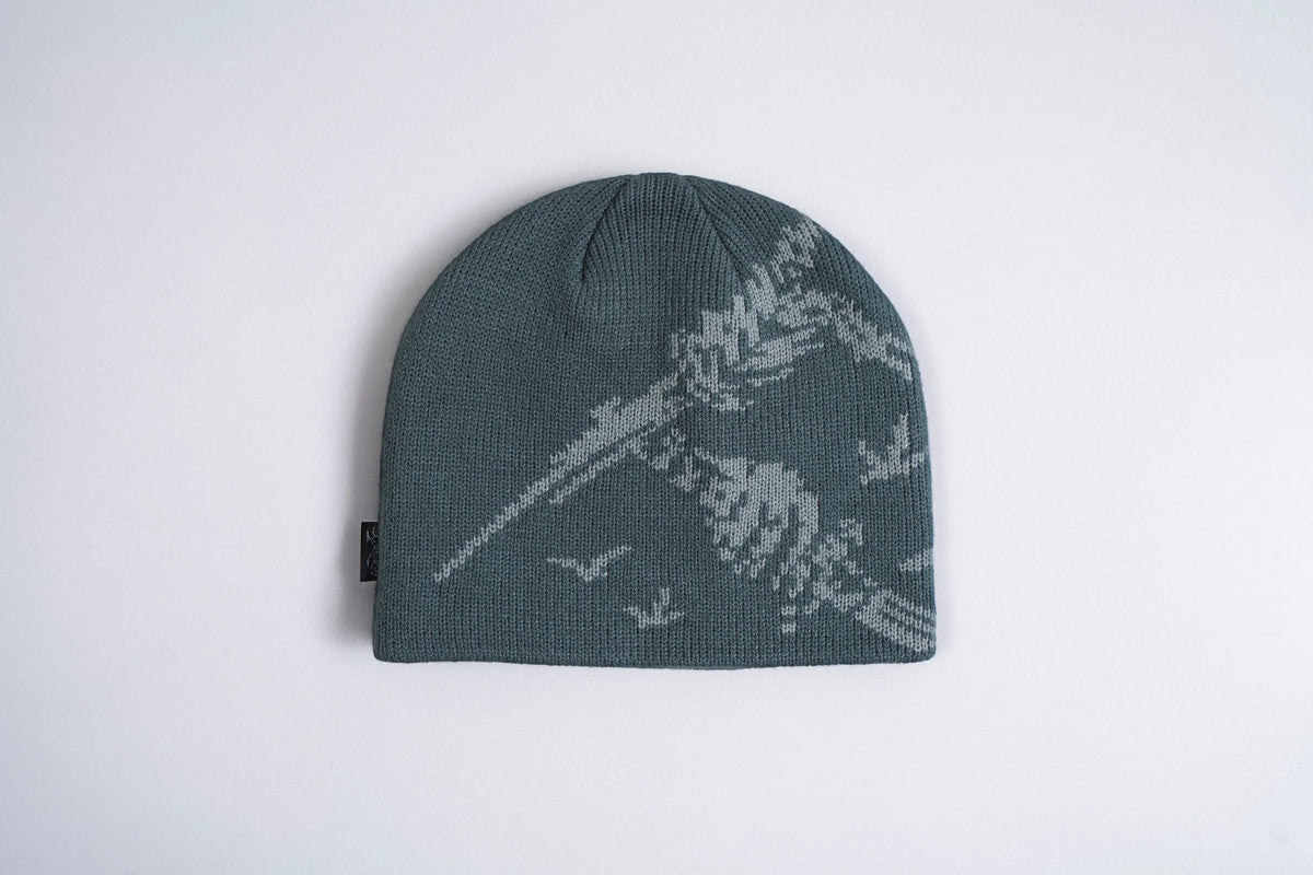 Slate Corduroy Soy Sauce Nation Skully Beanie by Corduroy Headwear, featuring a textured corduroy design and skull logo.