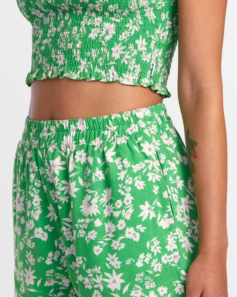 RVCA Womens Sawyer Print Elastic Waist Shorts - People Skate and Snowboard