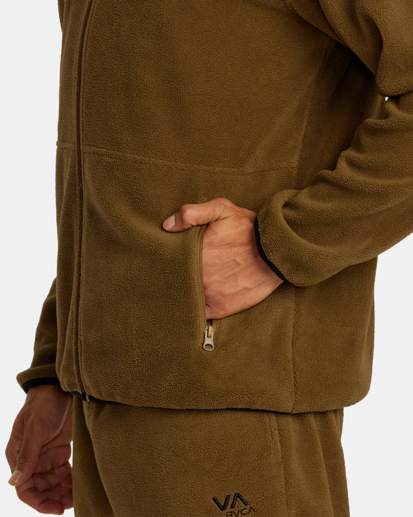 RVCA VA Essential Micro Fleece Zip Up - People Skate and Snowboard