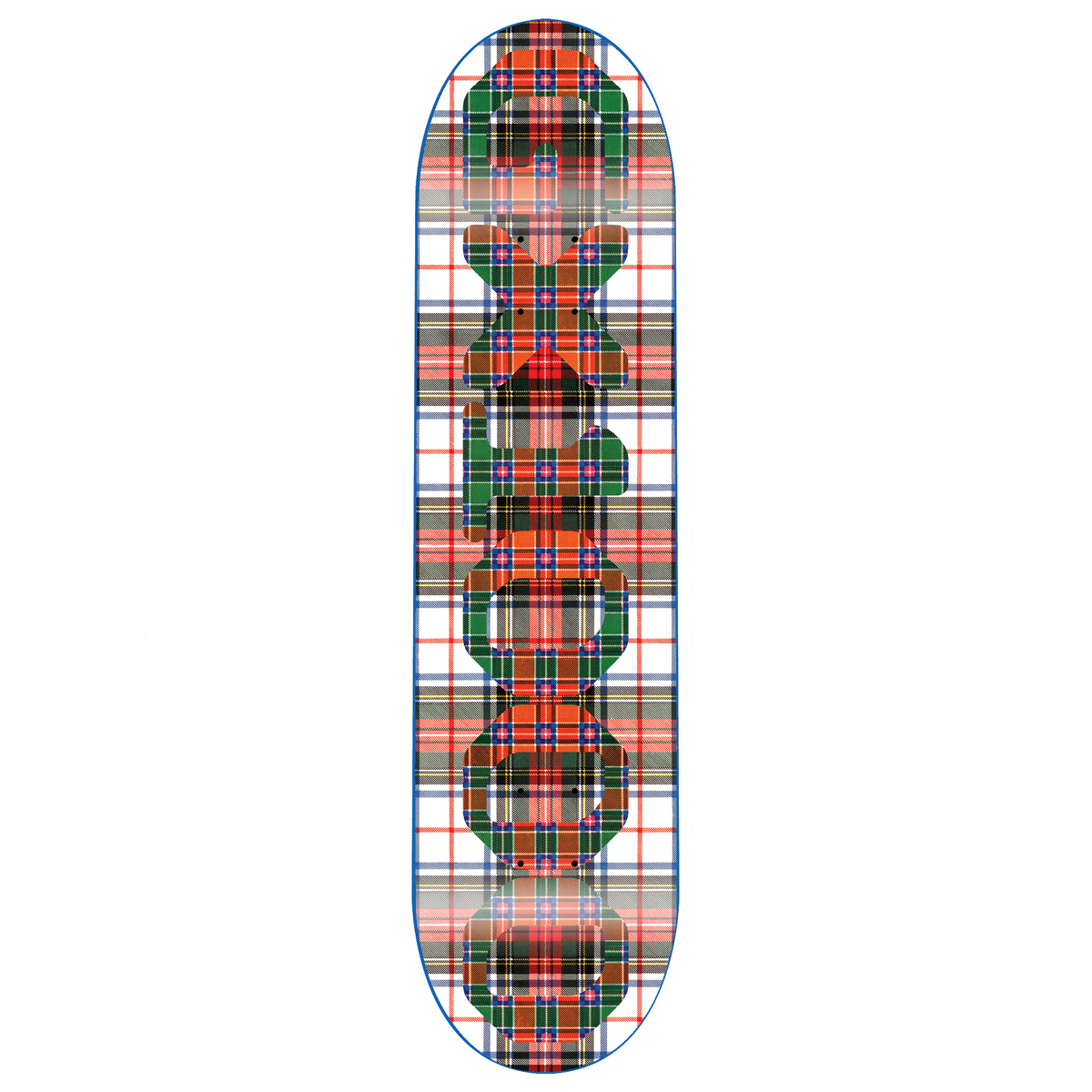 GX1000 OG Logo Tartan White Skate Deck 8.25" - People Skate and Snowboard