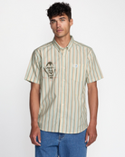 RVCA Jacobs Archive Stripe Shirt size Large - People Skate and Snowboard