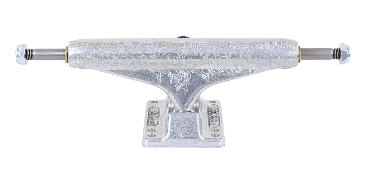Independent Stage 11 TFunk Pro Standard Trucks 159, polished skateboard truck pair close-up