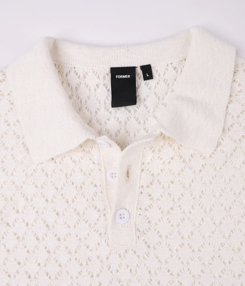 Former AG Crochet Knit Polo - People Skate and Snowboard