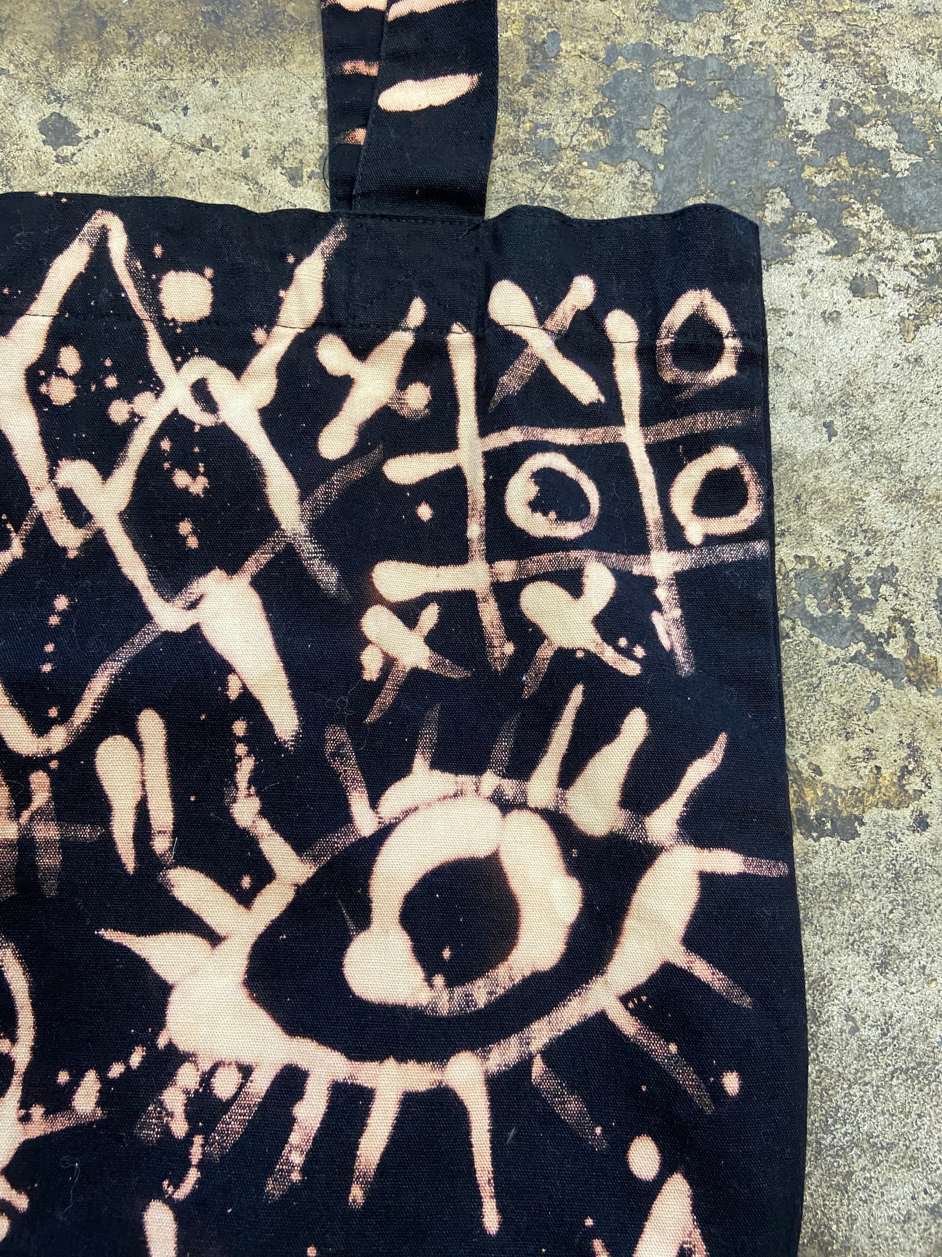 Altered Mood Hand Bleached Tote Bag - People Skate and Snowboard