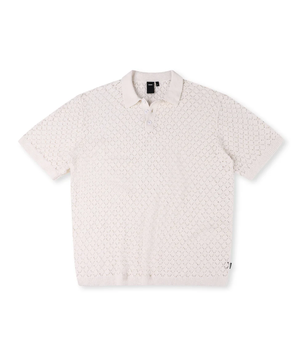 Former AG Crochet Knit Polo - People Skate and Snowboard