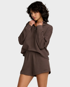 RVCA Womens Glory Waffle Elastic Waist Shorts - People Skate and Snowboard