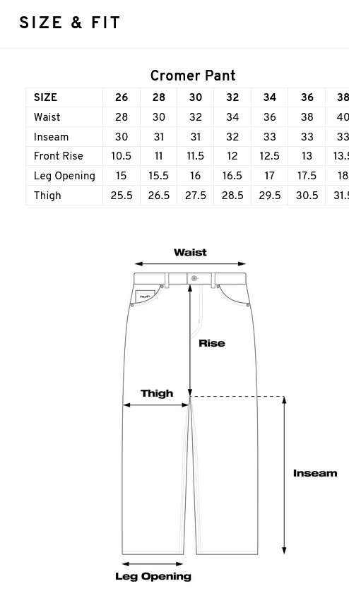 Huf Cromer Washed Pant Indigo Earth - People Skate and Snowboard