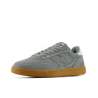 New Balance Numeric 440 V2 skate shoe in grey with gum outsole, angled side view