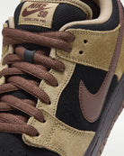 Nike SB Dunk Low Pro Filbert Black suede tongue and shoe detail