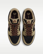 Nike SB Dunk Low Pro men's shoes in Filbert and Black, top view