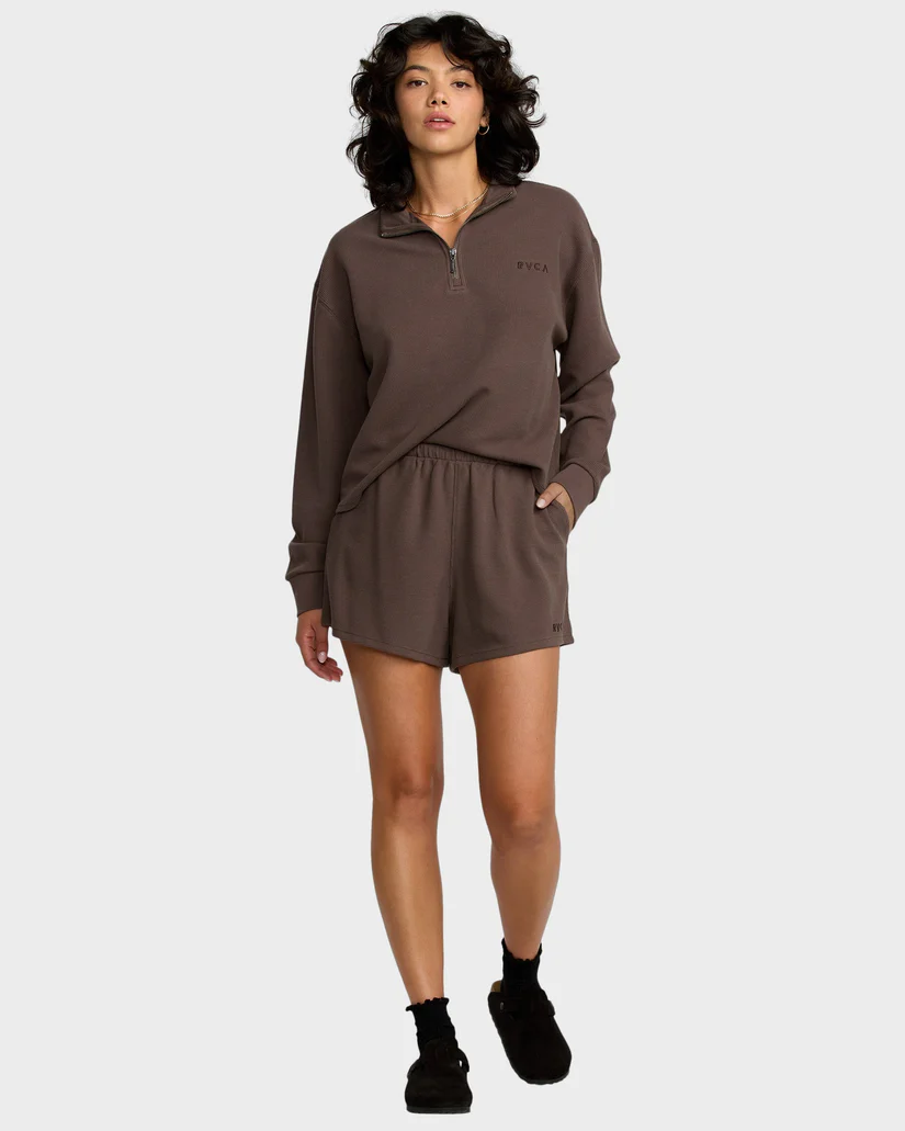 RVCA Womens Glory Waffle Elastic Waist Shorts - People Skate and Snowboard