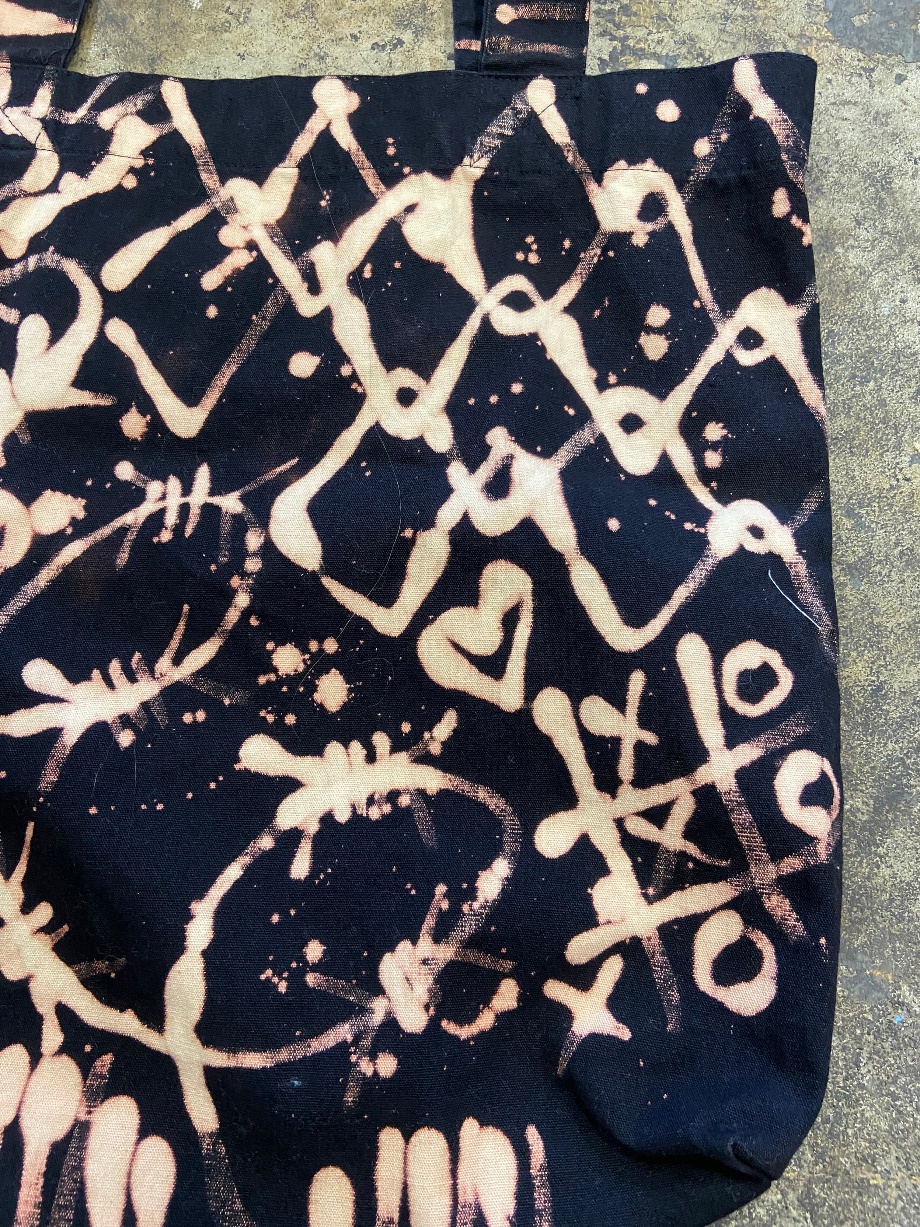 Altered Mood Hand Bleached Tote Bag - People Skate and Snowboard