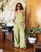 RVCA Womens Stripe New Yume Wide Leg Pant - People Skate and Snowboard