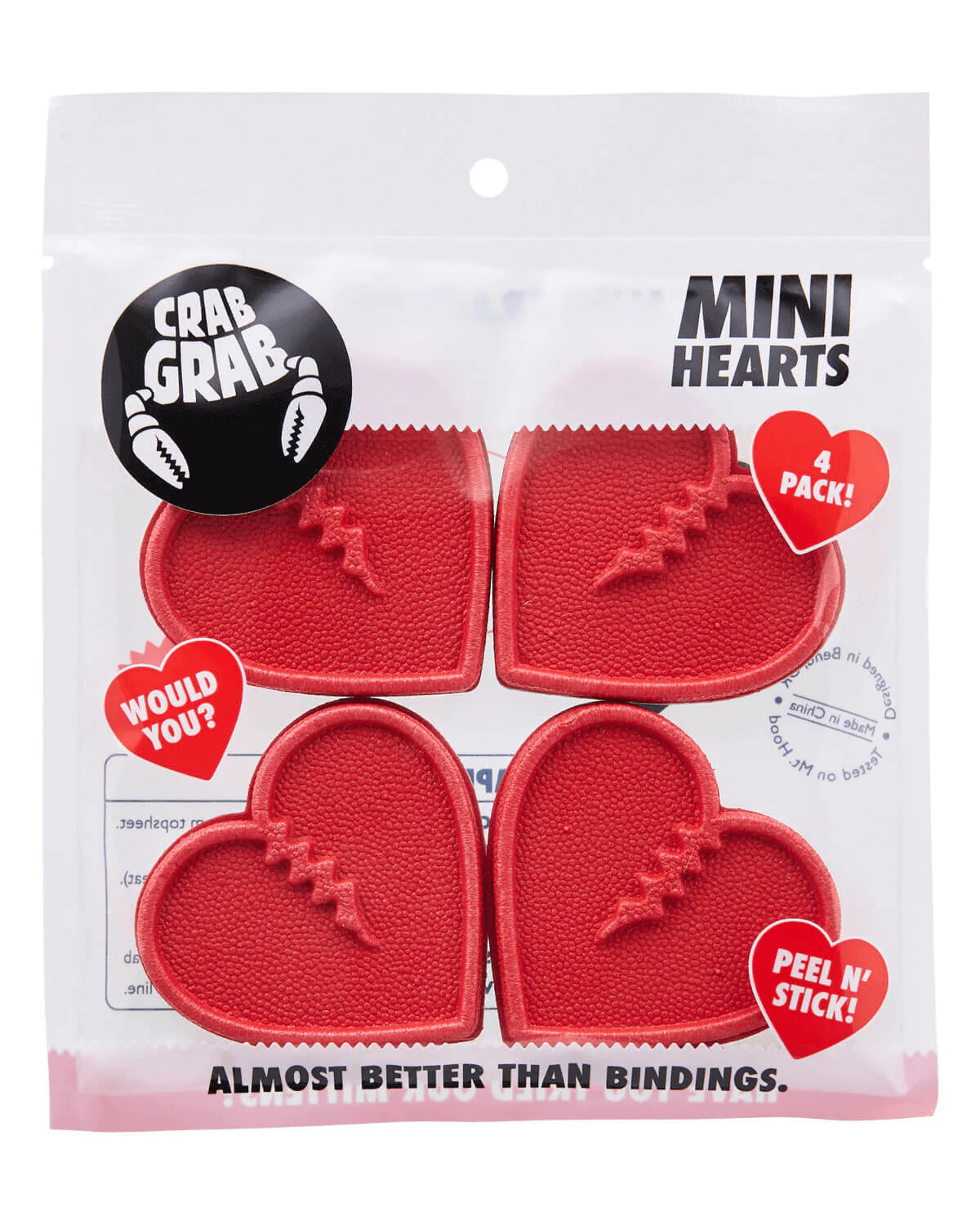 Crab Grab Mini Hearts Stomp Pad 4 Pack - People Skate and Snowboard