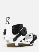 RIDE Drone White 2027 snowboard bindings – three-quarter view