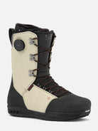 RIDE Fuse Tan 2027 snowboard boots – three-quarter view with laces and Tongue Tied BOA dial