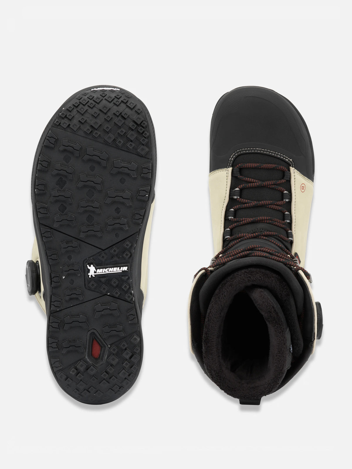 RIDE Fuse Tan 2027 snowboard boots – outsole and top view