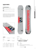 Salomon huck knife 2027 construction, camber, flex and board dimensions