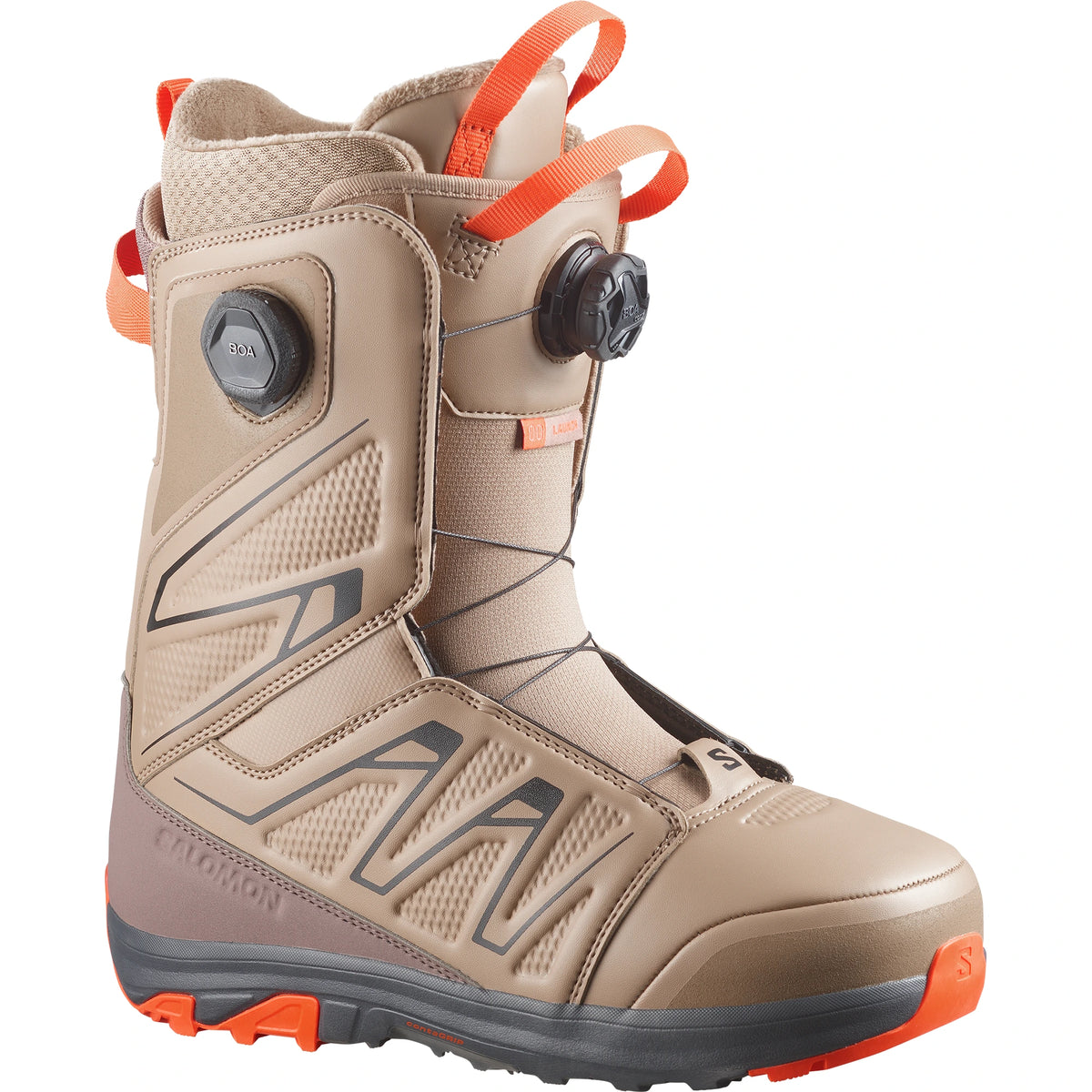 Salomon Launch BOA SJ BOA 2027 snowboard boots in kelp green, side view
