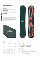 Salomon sleepwalker 2027 construction, camber, flex and board dimensions