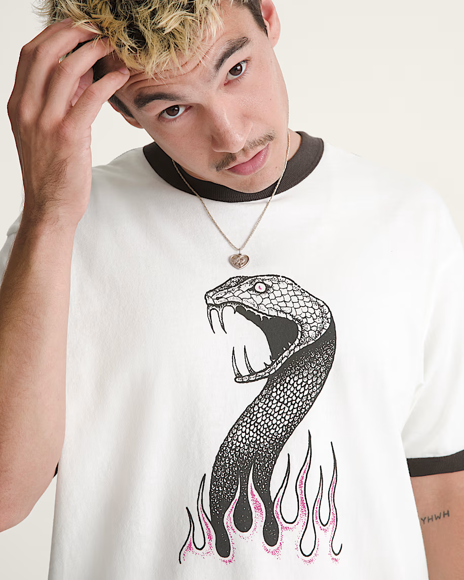 Vans Skate Mike G Snake Flame Ringer Tee - People Skate and Snowboard