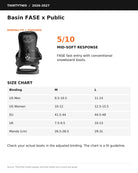ThirtyTwo Basin FASE x Public snowboard bindings in black and gray, technical detail view