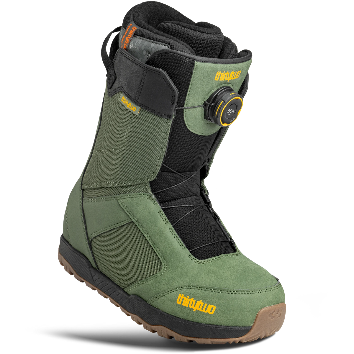 ThirtyTwo Shifty BOA snowboard boots in green, men's boots side view