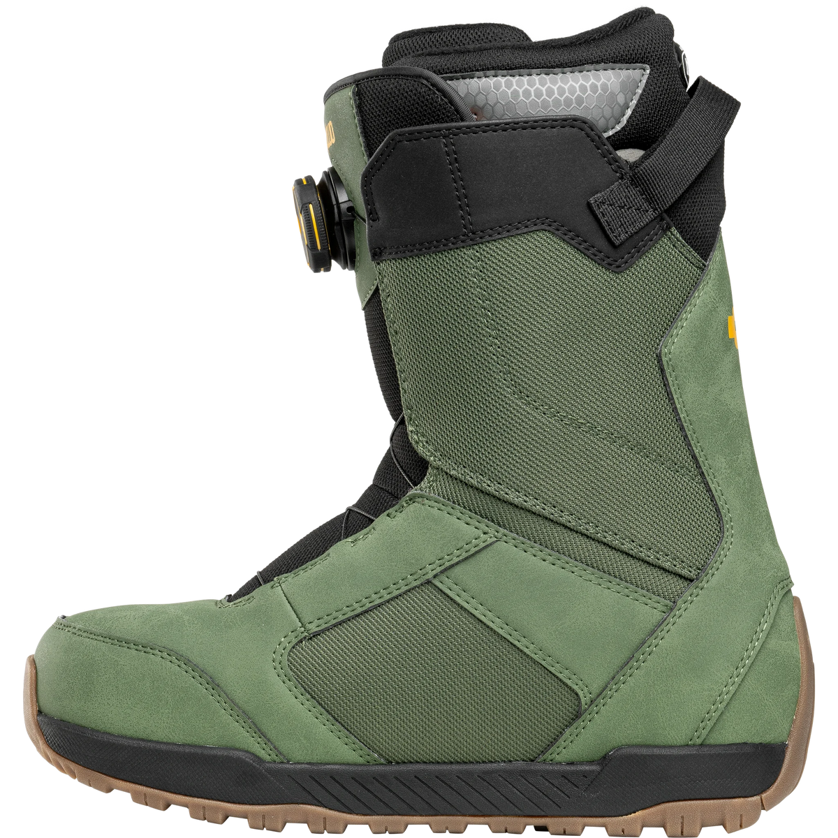 Green ThirtyTwo Shifty BOA snowboard boots with adjustable lacing system