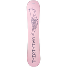 ThirtyTwo women’s Crucible snowboard view 6, black snowboard with minimalist graphic design