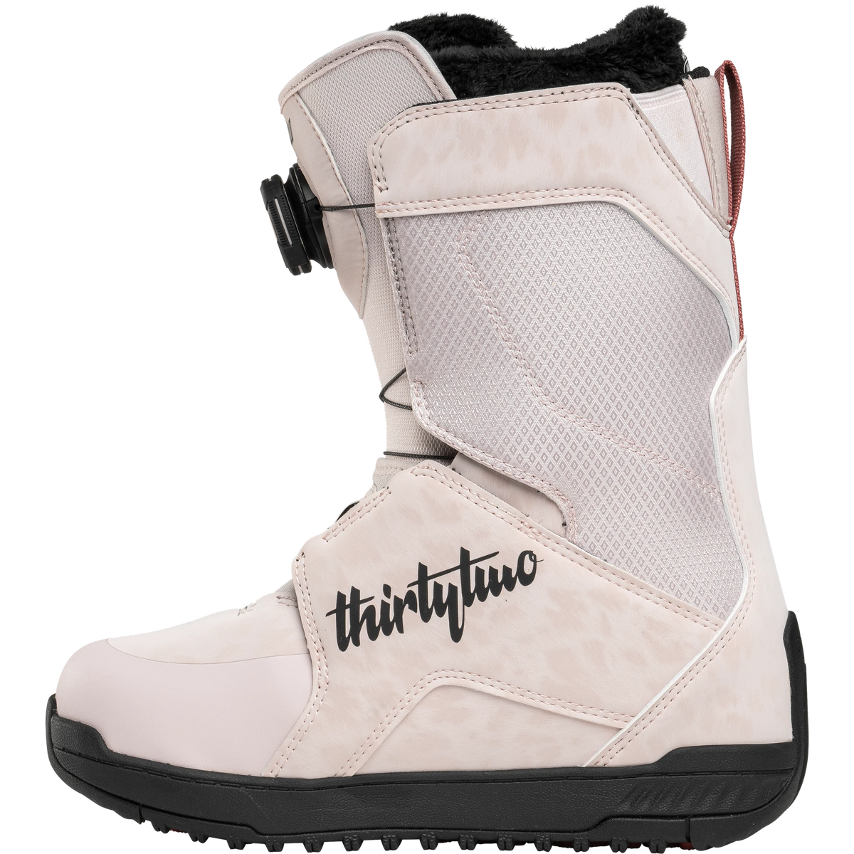 ThirtyTwo women's Lashed Double BOA snowboard boots in pink, side view