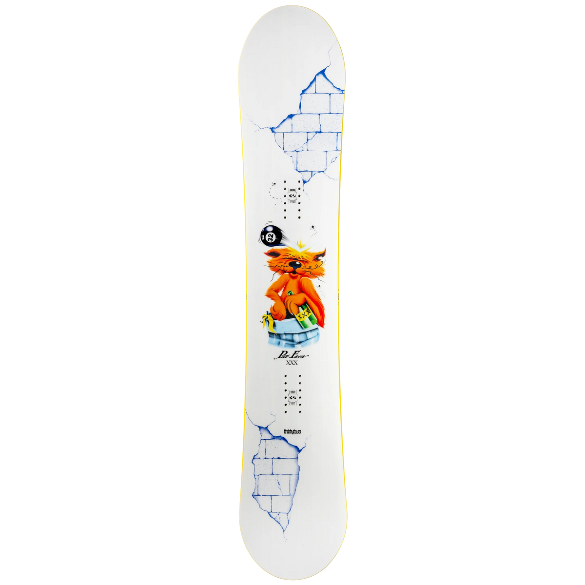 ThirtyTwo XXX Fava Pro snowboard view 2, men’s snowboarding hardgoods board with distinctive graphic design