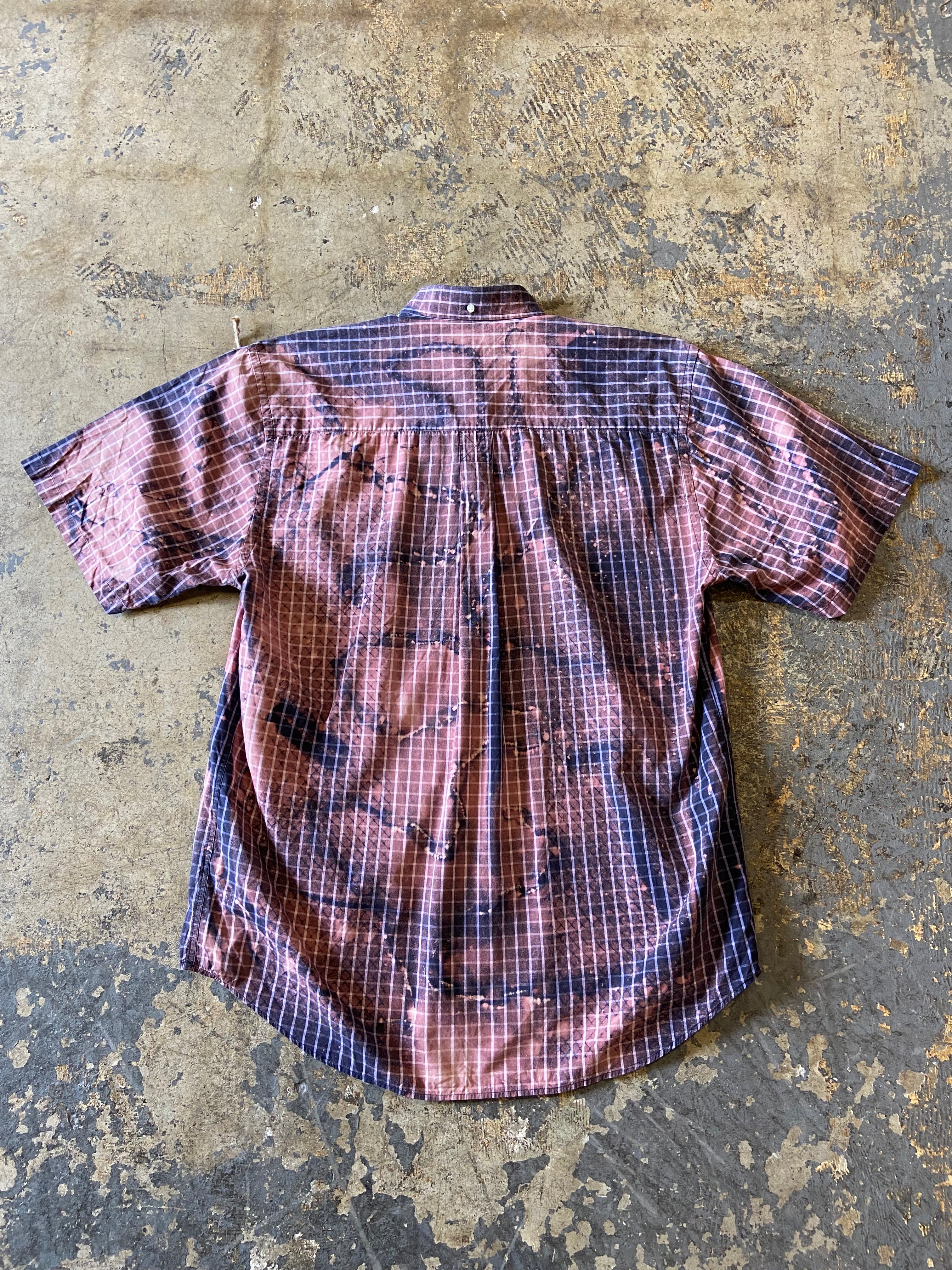 Altered Mood Bleached Tartan Short Sleeve Button Up Shirt Large - People Skate and Snowboard