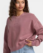 RVCA Womens Forever Fleece Crewneck - People Skate and Snowboard
