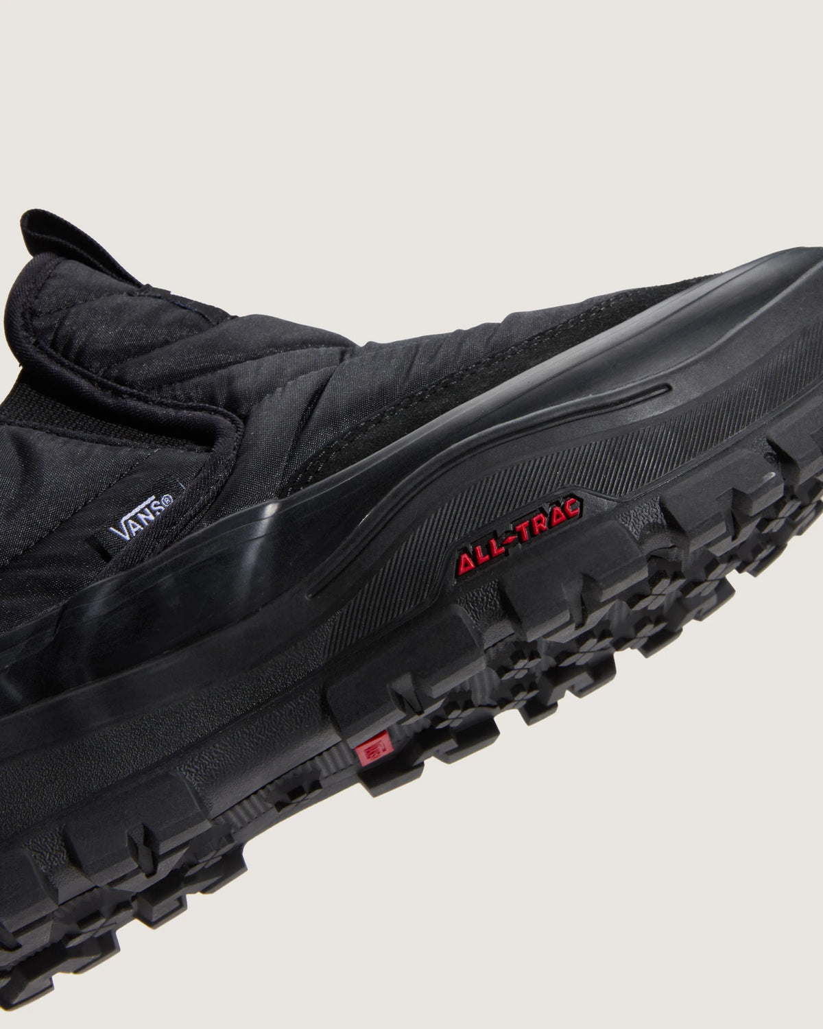Vans Mid-Slip Puff Shoes - Black / Black - heel detail