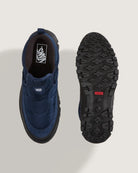 Men's Vans Mid-Slip Puff shoes in true navy with padded slip-on design