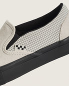 vans skate slip on ripstop turtledove white black collar detail