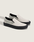 vans skate slip on ripstop turtledove white black pair