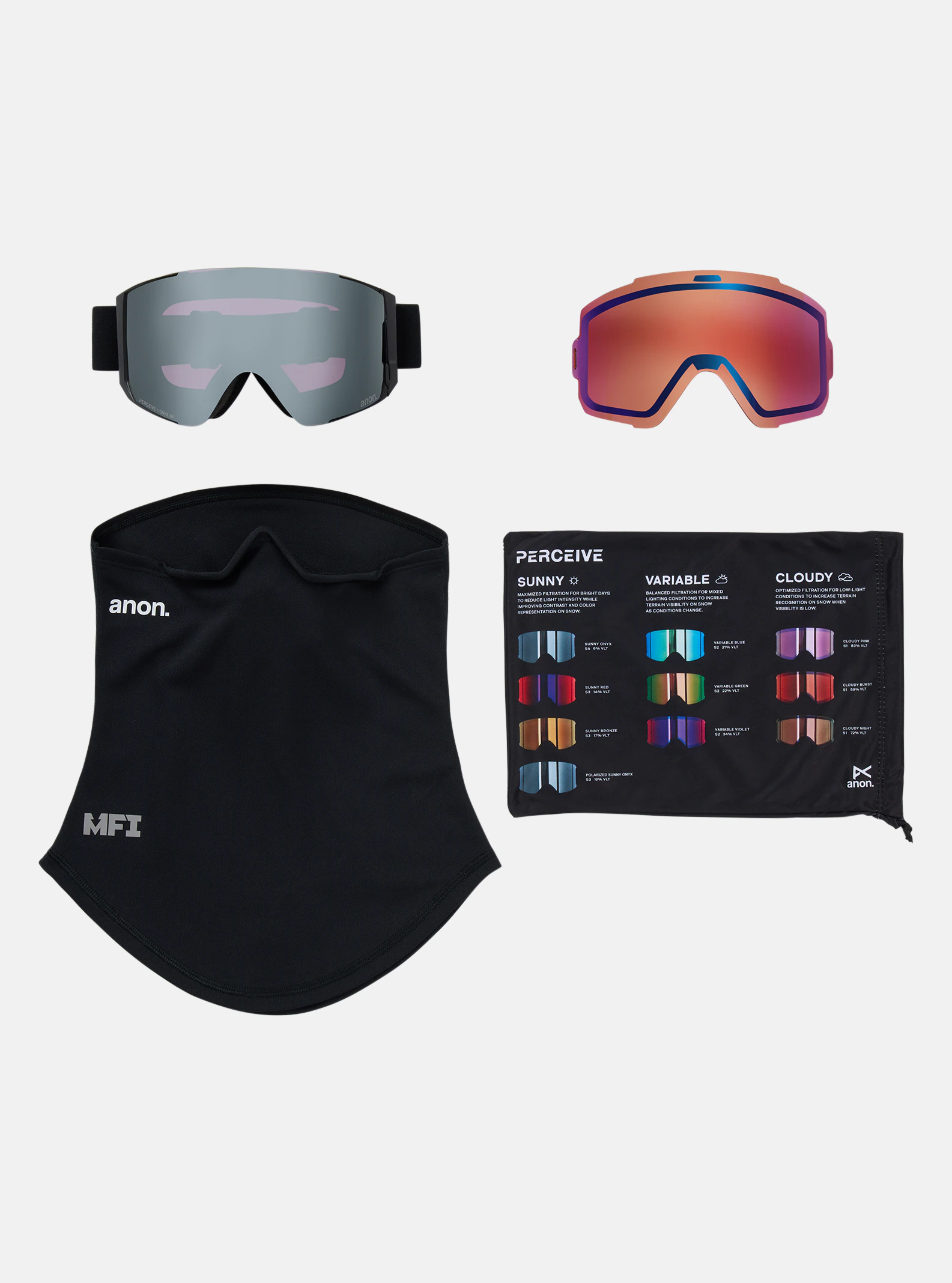 Anon Sync Goggles + Bonus Lens + MFI Face Mask - People Skate and Snowboard