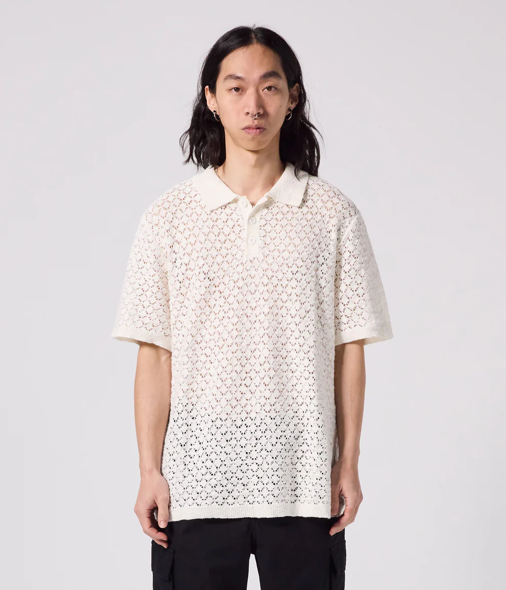 Former AG Crochet Knit Polo - People Skate and Snowboard