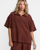 RVCA Womens Fade Crochet Shirt - People Skate and Snowboard