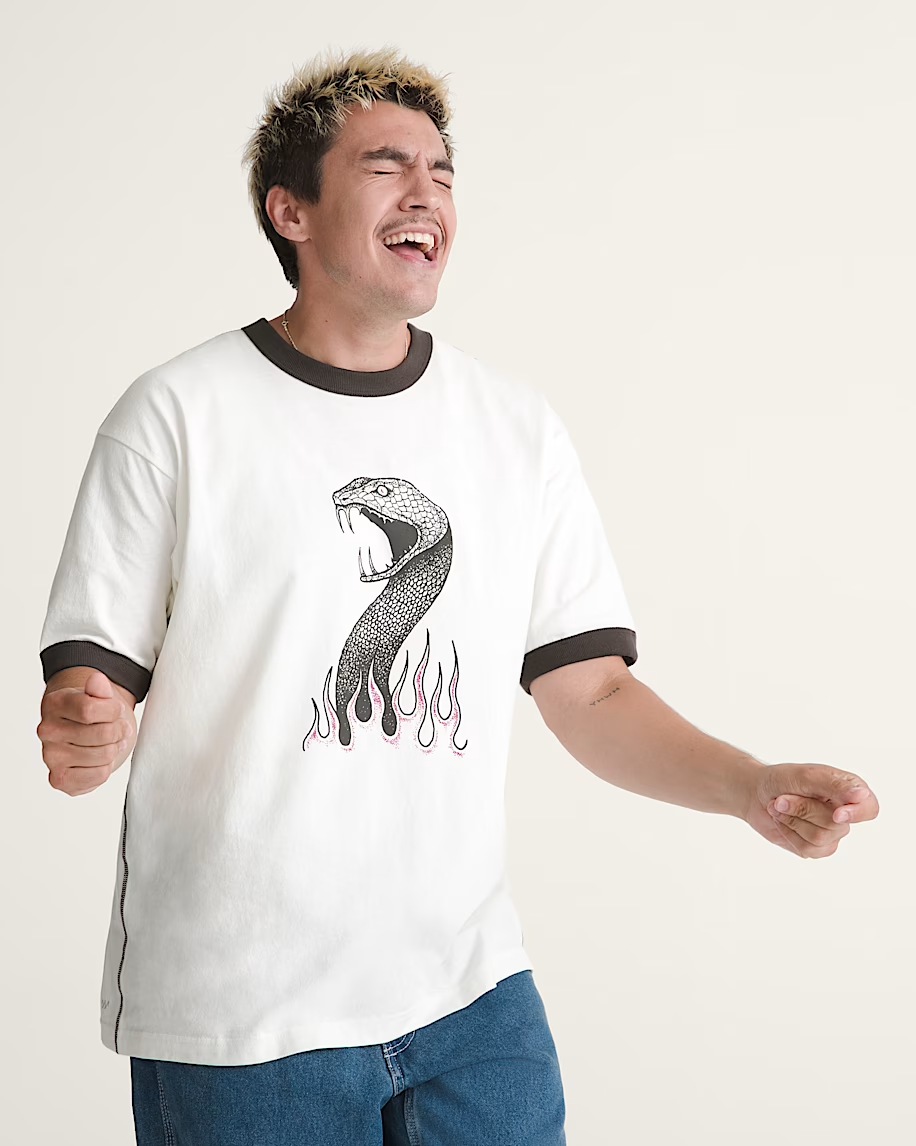 Vans Skate Mike G Snake Flame Ringer Tee - People Skate and Snowboard