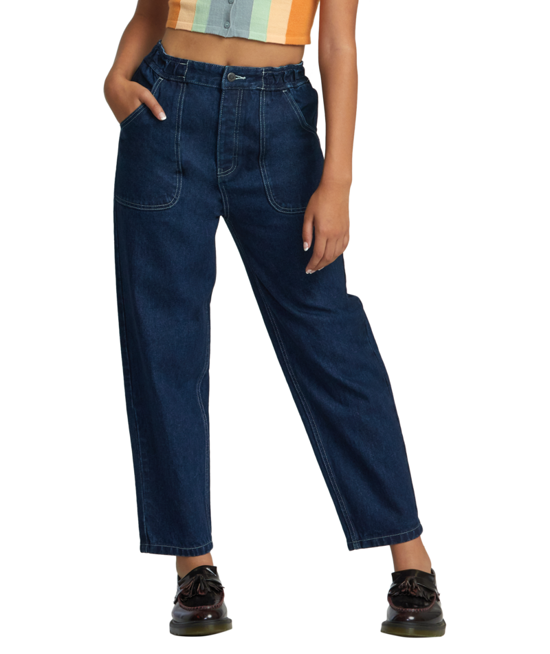 RVCA Womens Schrunchie Denim Pant - People Skate and Snowboard